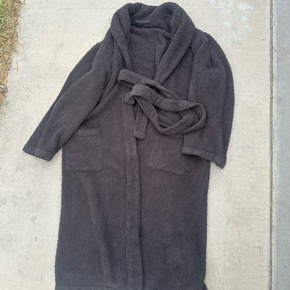 Cozy Black Fleece Robe